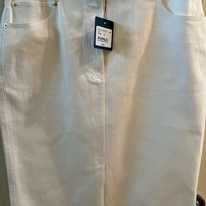 St. John White Denim Skirt